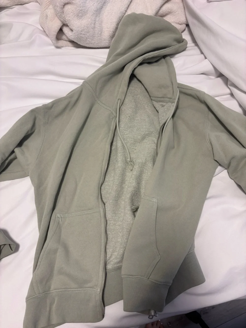 Brandy Melville Sage Green Zip-Up Hoodie - Picture 1 of 2